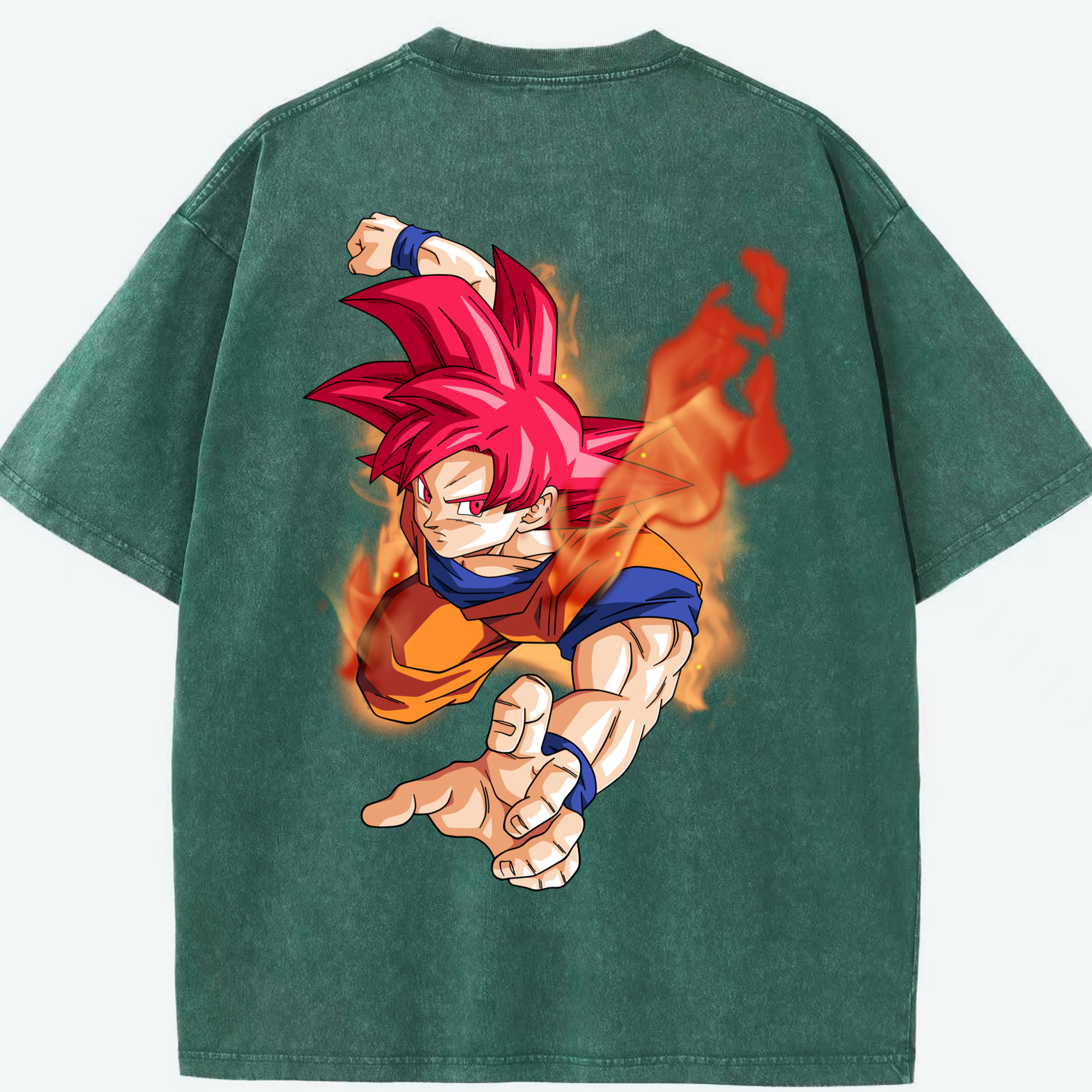 （画像用） ドラゴンボール 孫悟空（そん ごくう）Son Goku カカロット DRAGON BALL Kakarotto 綿100% ヴィンテージ風 半袖Tシャツ（背面プリント）